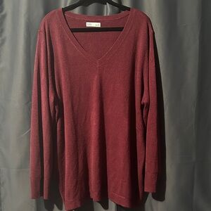 Burgundy V-Neck Sweater